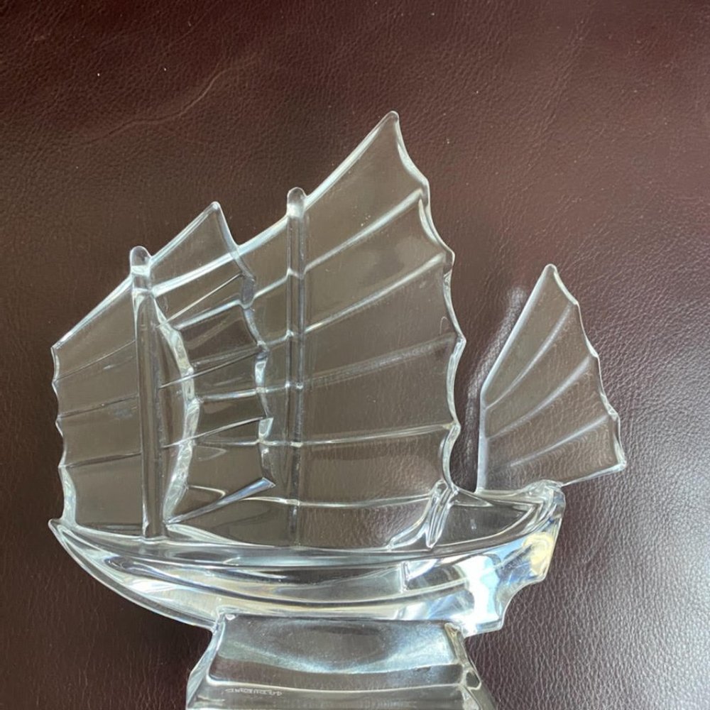 BEAUTIFUL  DECORATIVE .  CRYSTAL  SHIP HAND  MADE  SIGN